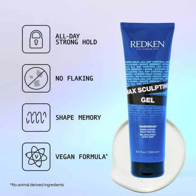 Redken Max Sculpting Gel – Max Hold Hair Gel for Control and Body - 250ml - Image 2