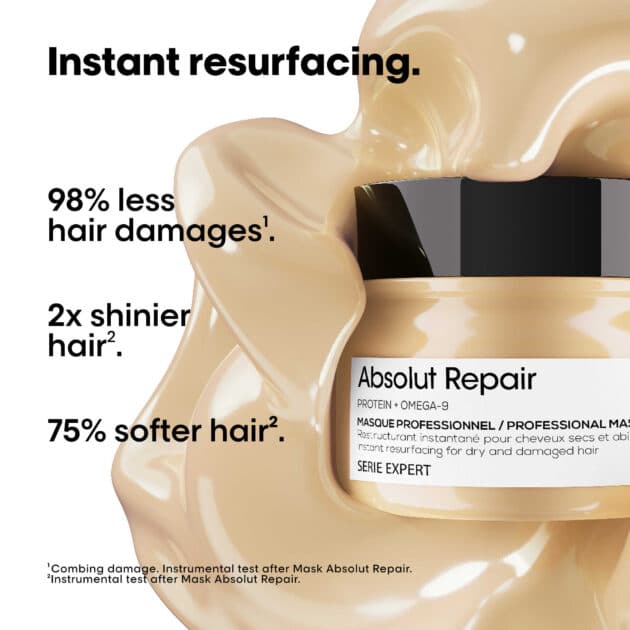 L'Oreal Professionnel Absolut Repair Golden Hair Mask for Dry & Damaged Fine Hair - 250ml - Image 2