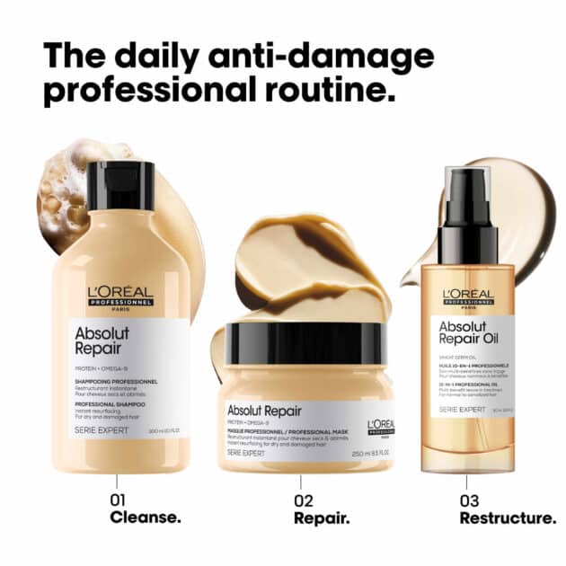 L'Oreal Professionnel Absolut Repair Golden Hair Mask for Dry & Damaged Fine Hair - 250ml - Image 5