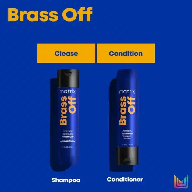 Matrix Brass Off Shampoo –  Blue, Neutralising Shampoo for Brunette Hair - 300ml - Image 3