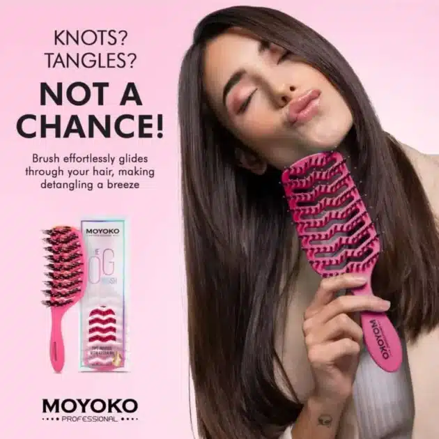 Mycro Keratin Moyoko Detangle Brush Pink - Image 9