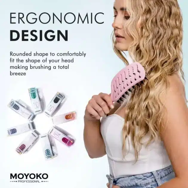 Mycro Keratin Moyoko Detangle Brush Pink - Image 4