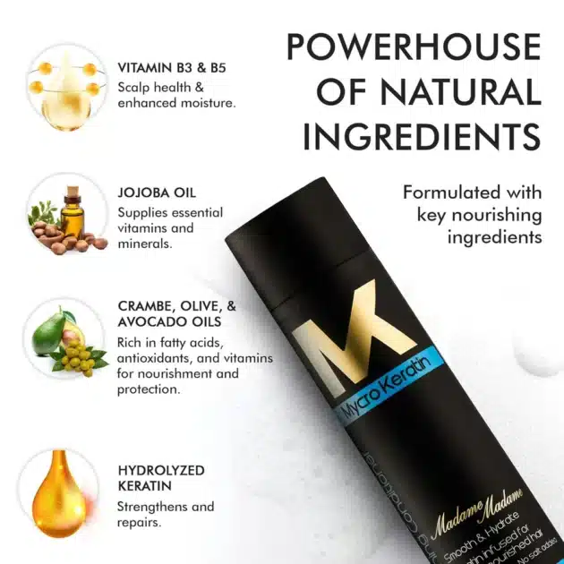 Mycro Keratin Smoothing Madame Madame Conditioner 250ml - Image 5