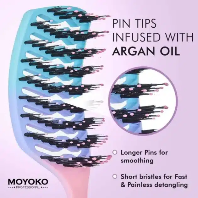 Mycro Keratin Moyoko Detangle Brush Pink - Image 7