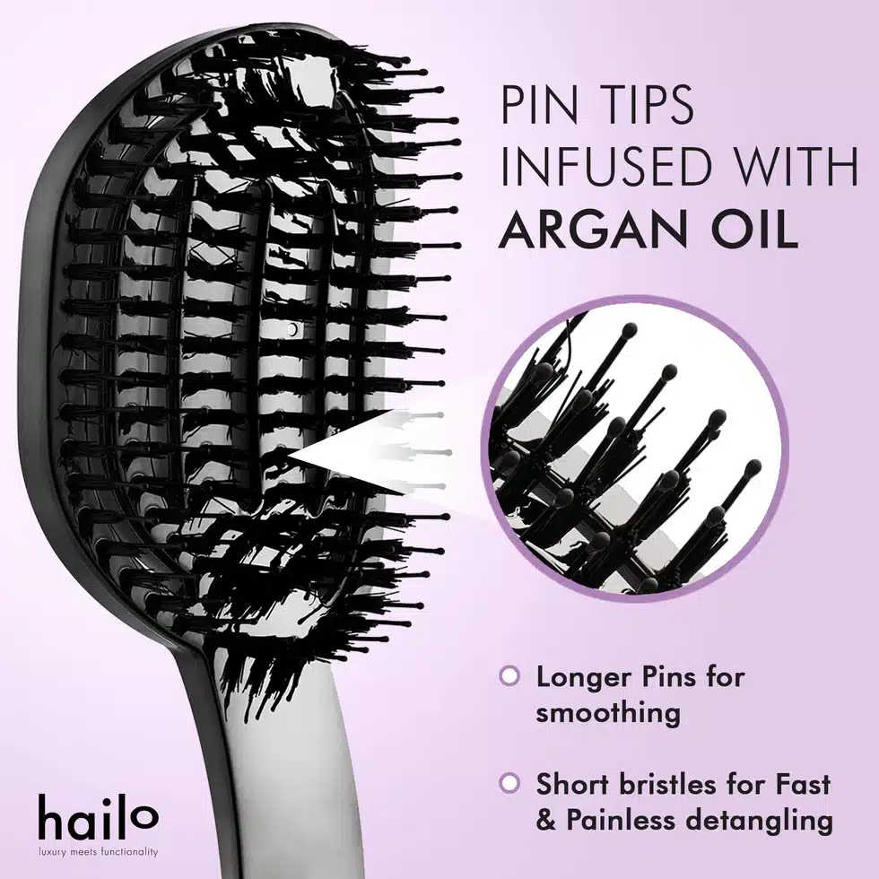 Moyoko Hailo Detangling Brush (Gun Chrome) - Image 6