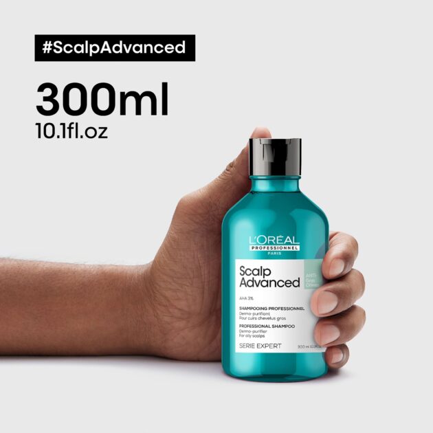 L'Oréal Professionnel Scalp Advanced Anti-Oiliness Dermo-Purifier Shampoo for Oily Scalps - 300ml - Image 3