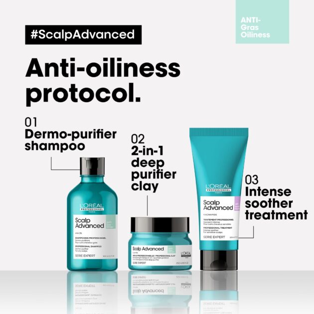 L'Oréal Professionnel Scalp Advanced Anti-Oiliness Dermo-Purifier Shampoo for Oily Scalps - 300ml - Image 5