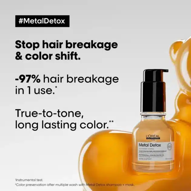 L'Oréal Professionnel Metal Detox Concentrated Hair Oil for Hair Breakage Protection - 50ml - Image 5