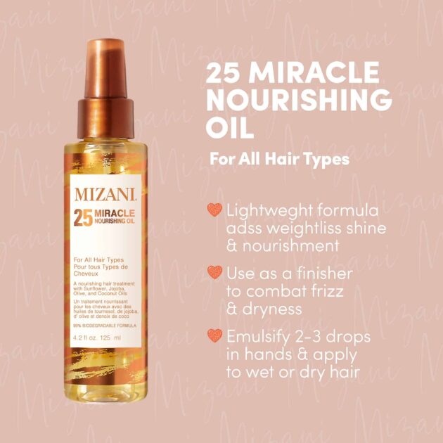 Mizani 25 Miracle Nourishing Hair Oil - Multi-Benefit, Lightweight Hair Oil -125ml - Image 2