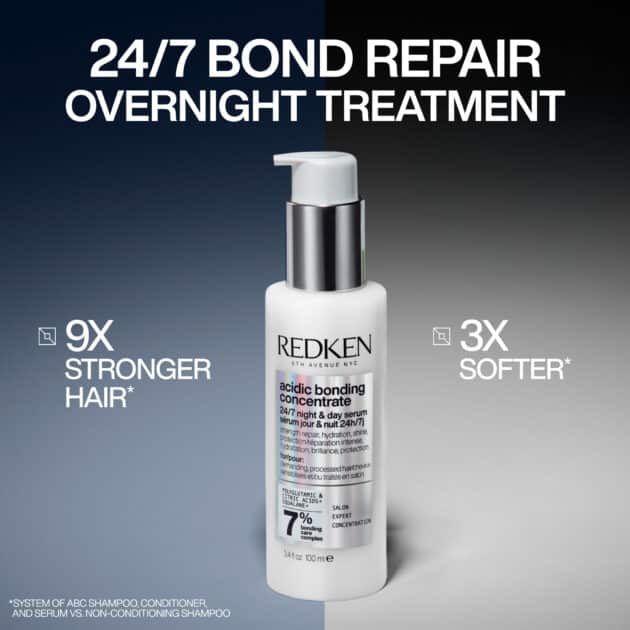 Acidic Bonding Concentrate 24/7 Night & Day Hair Serum - Repairs Damaged Hair - 100ml - Image 3