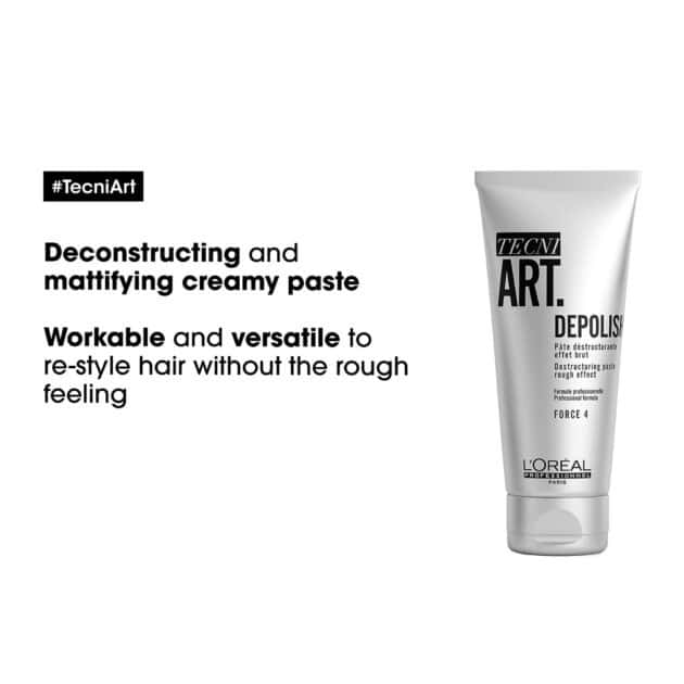 L'Oréal Professionnel Tecni.ART Depolish- Texturising Hair Styling Paste - 100ml - Image 2