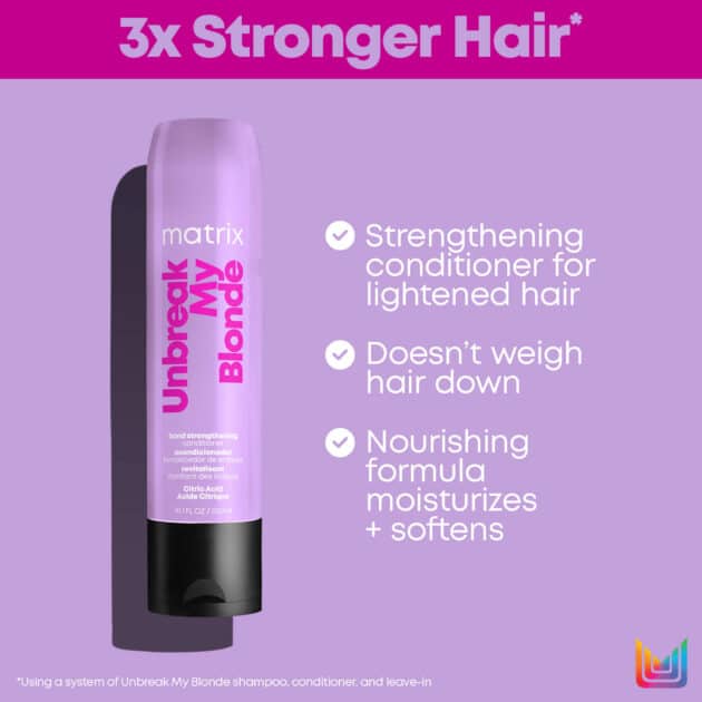 Matrix Unbreak My Blonde Conditoner - Conditioner for Highlighted & Damaged Hair – 300ml - Image 5