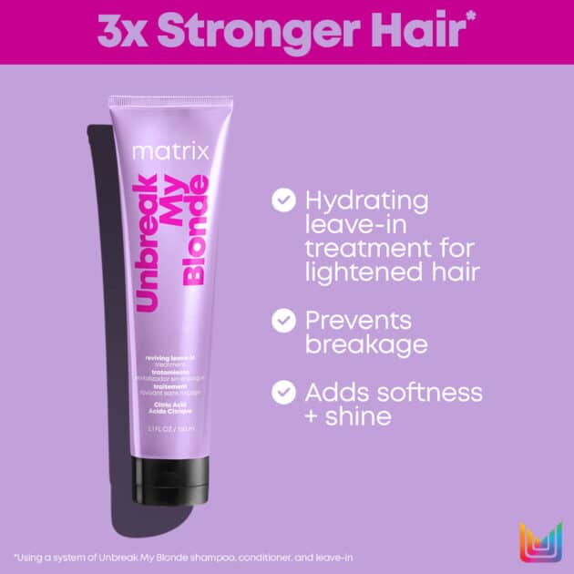 Matrix Unbreak My Blonde Leave-in Treatment for Highlighted & Damaged Hair - 150ml - Image 3