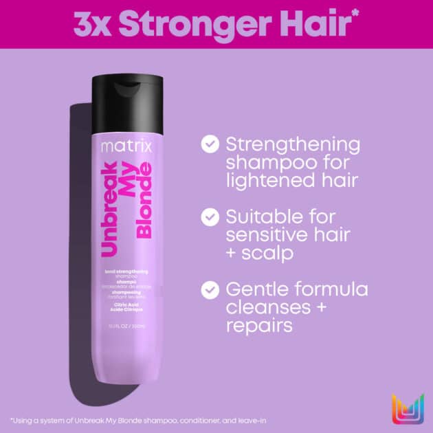 Matrix Unbreak My Blonde Shampoo - Shampoo for Highlighted & Damaged Hair – 300ml - Image 5