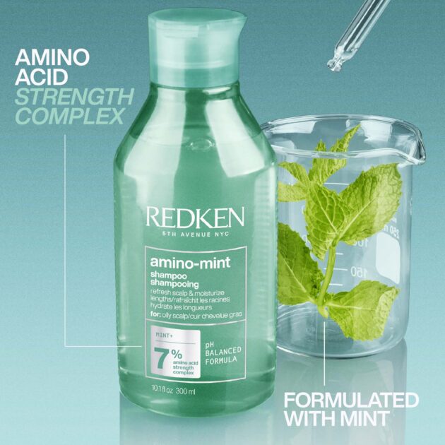 Redken Amino Mint Cooling Scalp Shampoo for Oily Hair & Irritated Scalps - 300ml - Image 4