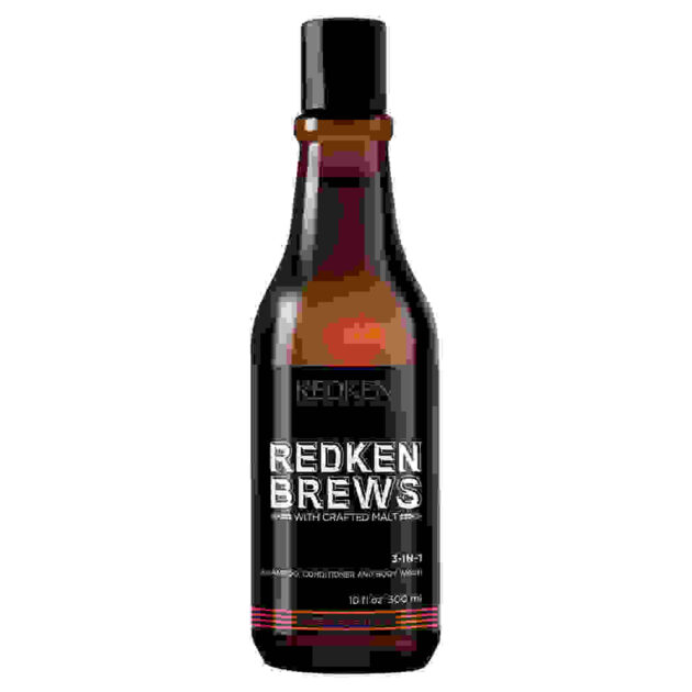 Redken Brews 3-in-1 Shampoo, Conditioner and Body Wash for Men - 300ml