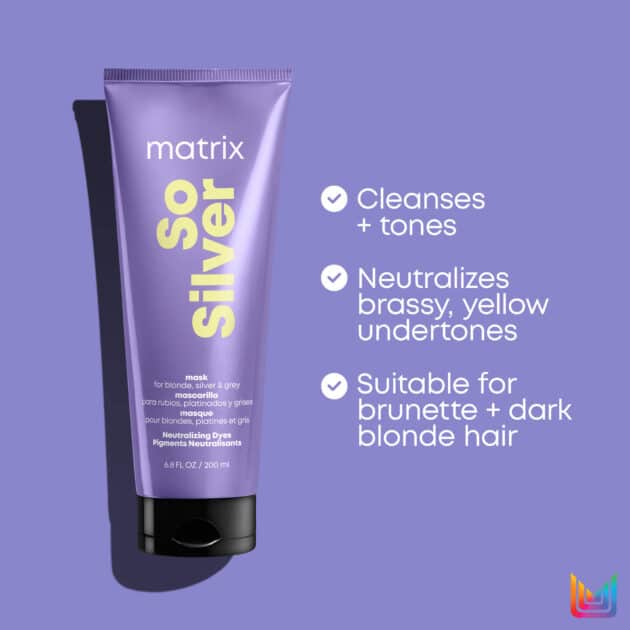 Matrix So Silver Purple Conditioning Hair Mask for Blonde & Silver Hair -200ml - Image 3