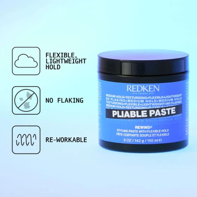 Redken Pliable Paste – Medium-Hold Texturising Hair Paste for Styling - 150ml - Image 2