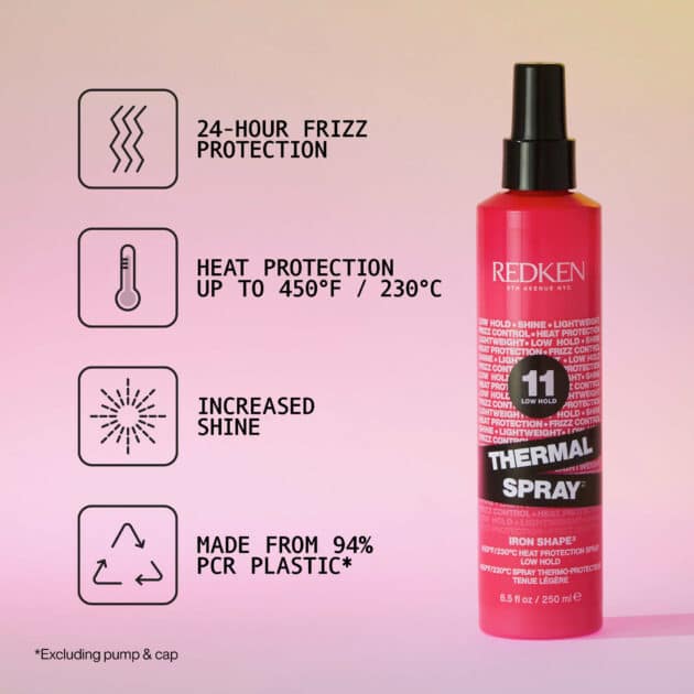 Redken Thermal Low Hold Hairspray - Lightweight Thermal Heat Protection Hairspray -250ml - Image 6