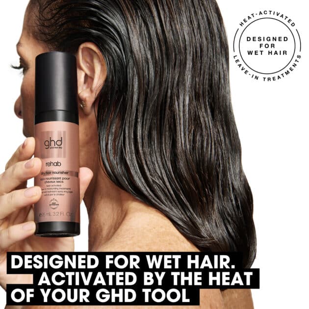 ghd Rehab Dry Hair Nourisher, Heat-Activated Leave-In Moisturising Treatment To Nourish With Less Frizz 95ml - Image 3