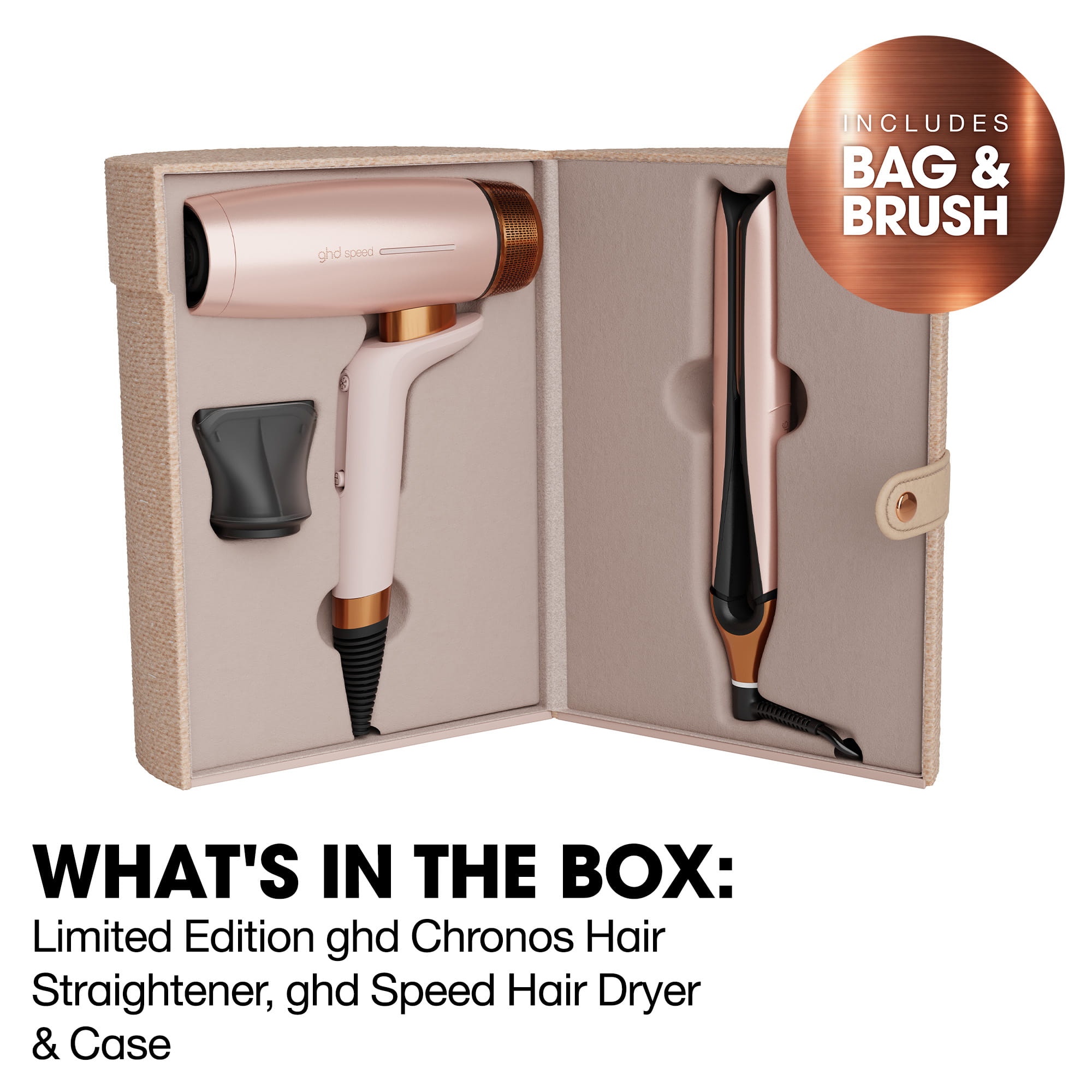 ghd Deluxe Speed Hair Dryer and Chronos Hair Straightener Festive Gift Set in Cashmere Beige - Image 5