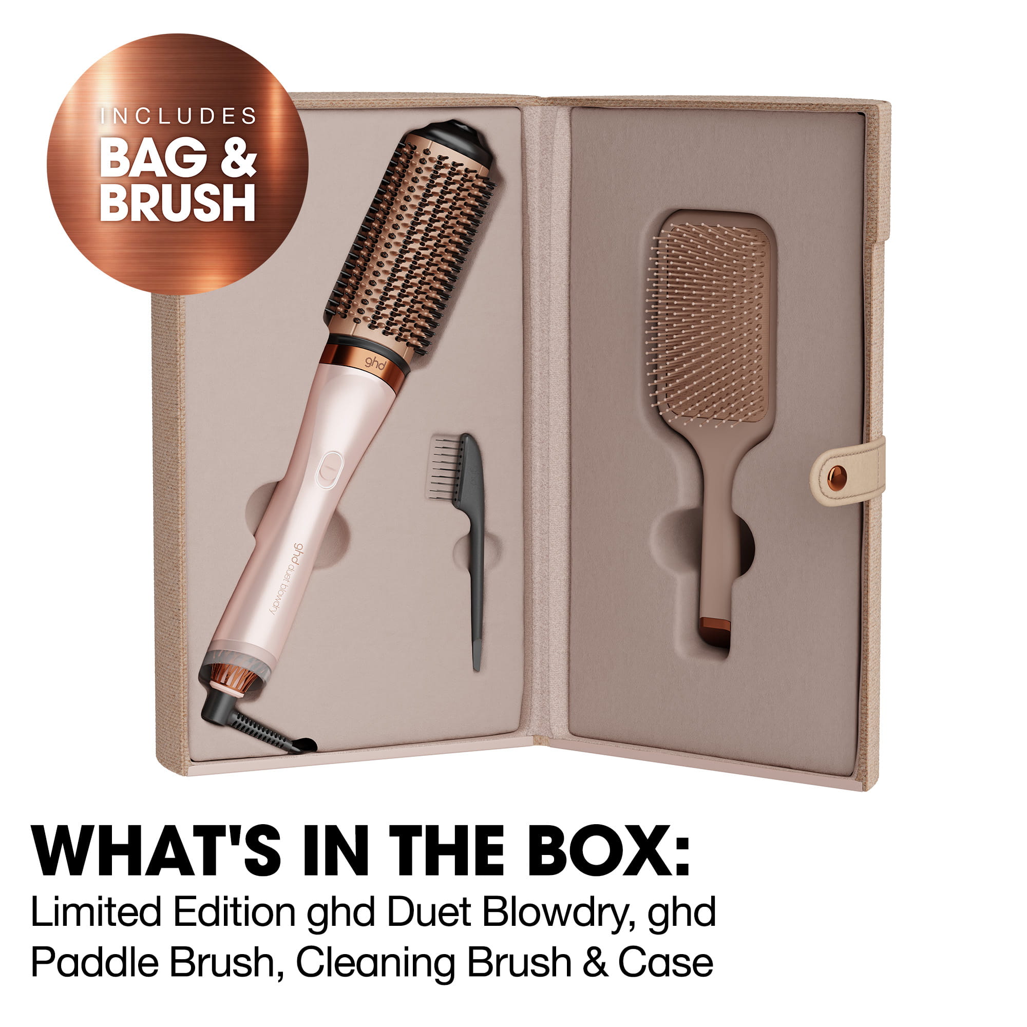 ghd Duet Blowdry 2-in-1 Hair Dryer Brush Festive Gift Set In Cashmere Beige - Image 5